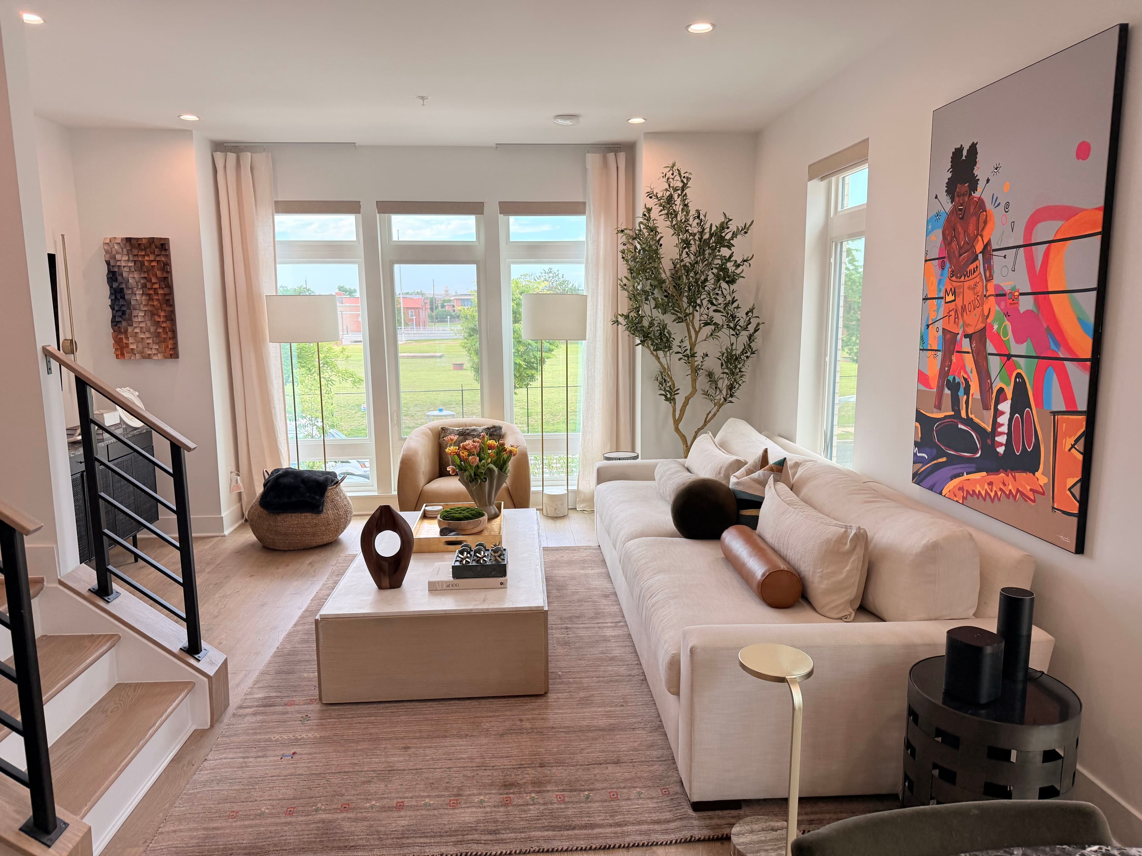 The loft living space at Pond & Perch, where deeper conversations unfold.